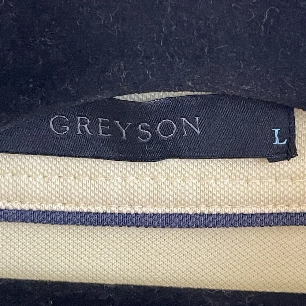 Greyson Wolf Logo Golf Polo Men's‎ Large Short Sleeve Shirt Bright Yellow